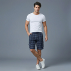 Glenn | Men's Multi Pocket Plaid Cargo Shorts