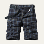 Glenn | Men's Multi Pocket Plaid Cargo Shorts