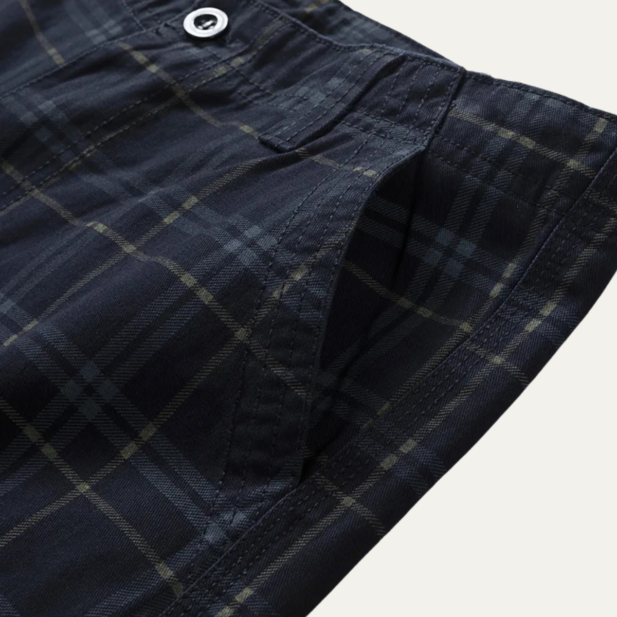 Glenn | Men's Multi Pocket Plaid Cargo Shorts