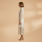 Women's Lace Midi Dress with Delicate Detailing and Tailored Fit