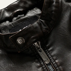 Merrick | Zip Up Leather Look Biker Jacket