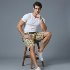 Glenn | Men's Multi Pocket Plaid Cargo Shorts