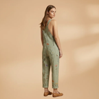 Women’s Patterned Dungarees with Loose Fit and Adjustable Shoulder Straps