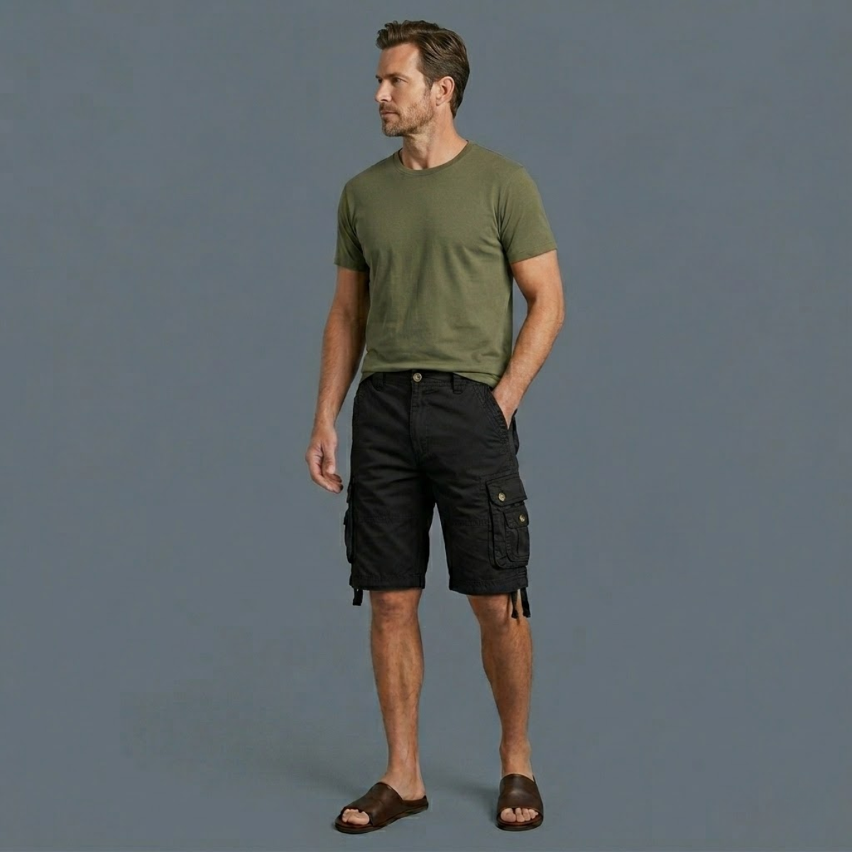 Jake | Cotton Utility Cargo Shorts with Multiple Pockets
