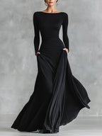 Hestia - Elegant Maxi Dress with Flowing Pleats