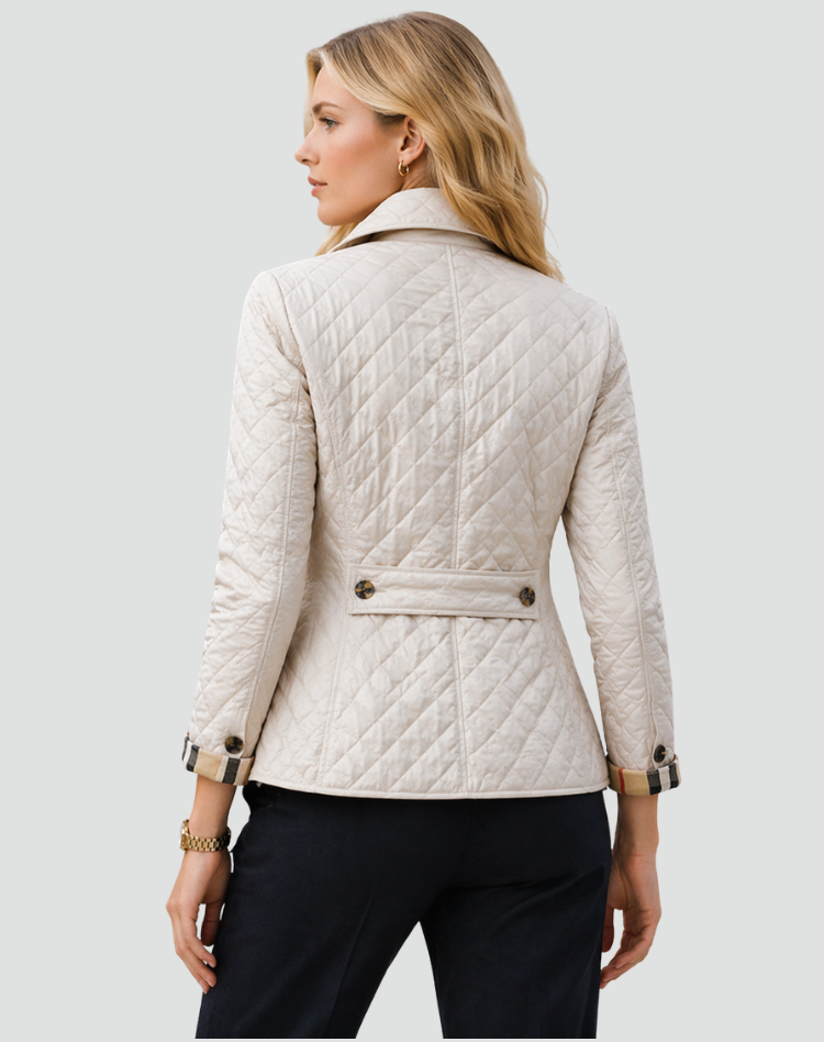 Women’s Quilted Mid-Season Jacket Button Front Lightweight Coat