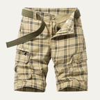 Glenn | Men's Multi Pocket Plaid Cargo Shorts