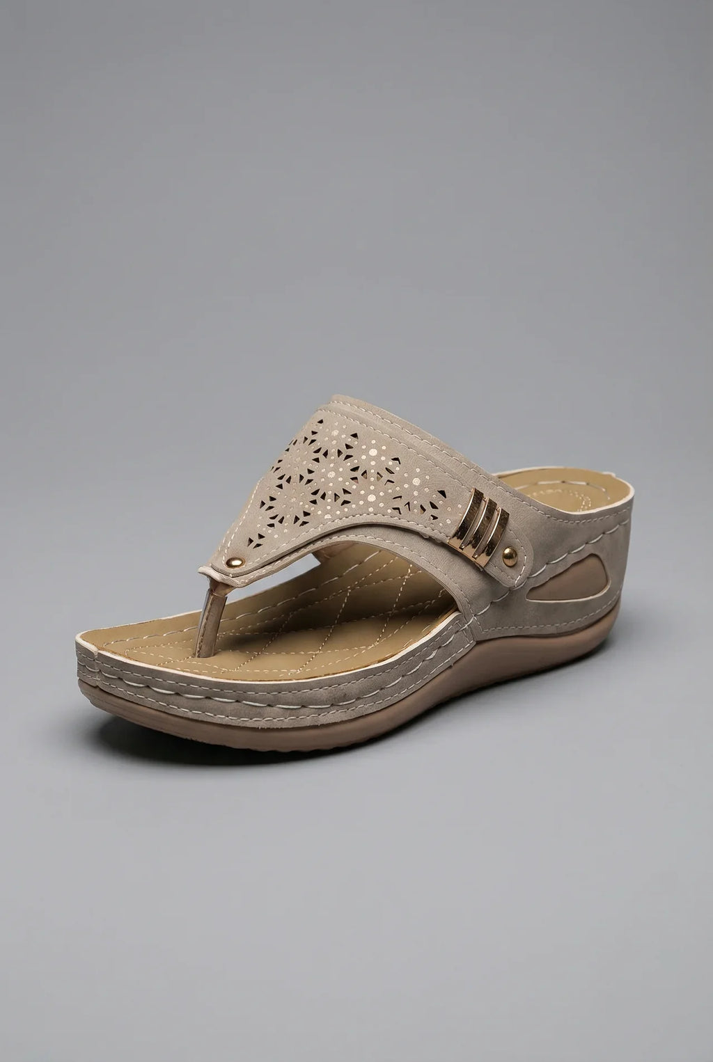 Wide Fit Walking Sandals Women Wedge Toe Post