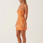 Elegant Floral Embroidered Mini Dress for Women