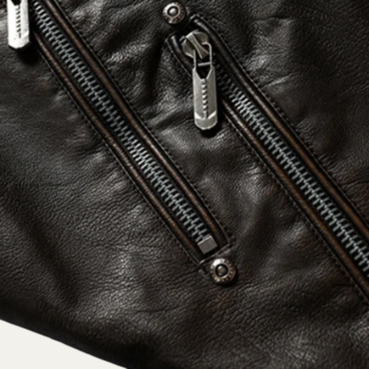 Merrick | Zip Up Leather Look Biker Jacket
