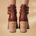 Women's Vintage Ankle Strap Sandal Heels with Comfortable Block Heel