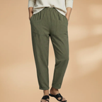 Women's Casual Pants with Elastic Waistband and Side Pockets