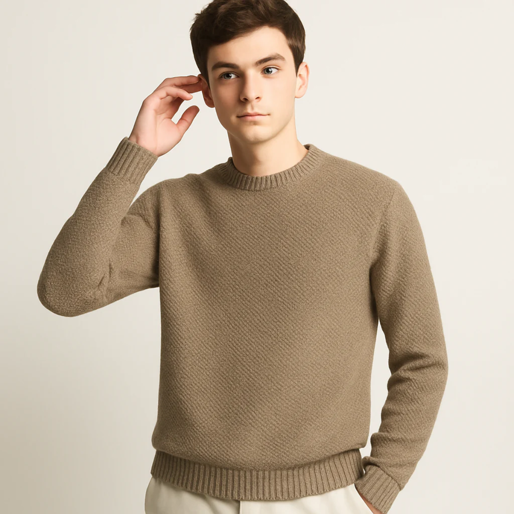Murphy | Men's Comfortable Ribbed Hem Knit Jumper