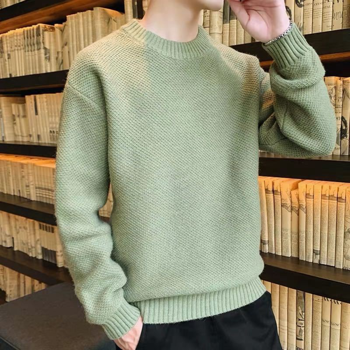 Murphy | Men's Comfortable Ribbed Hem Knit Jumper