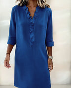 V-Neck Ruffled Dress
