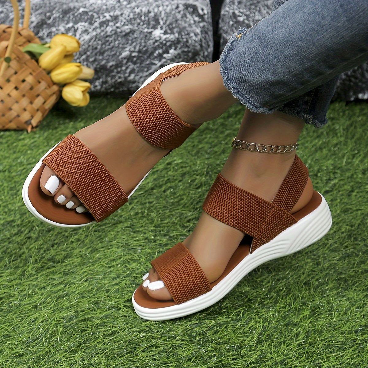 Women's Sandals with Adjustable Straps and Cushioned Footbed