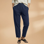 Women's Casual Pants with Elastic Waistband and Side Pockets