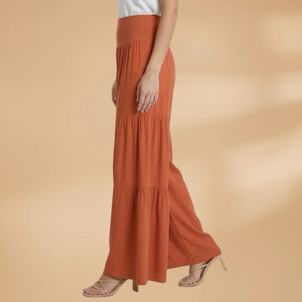 Women's Wide-Leg Trousers with High Waist and Flowy Fit
