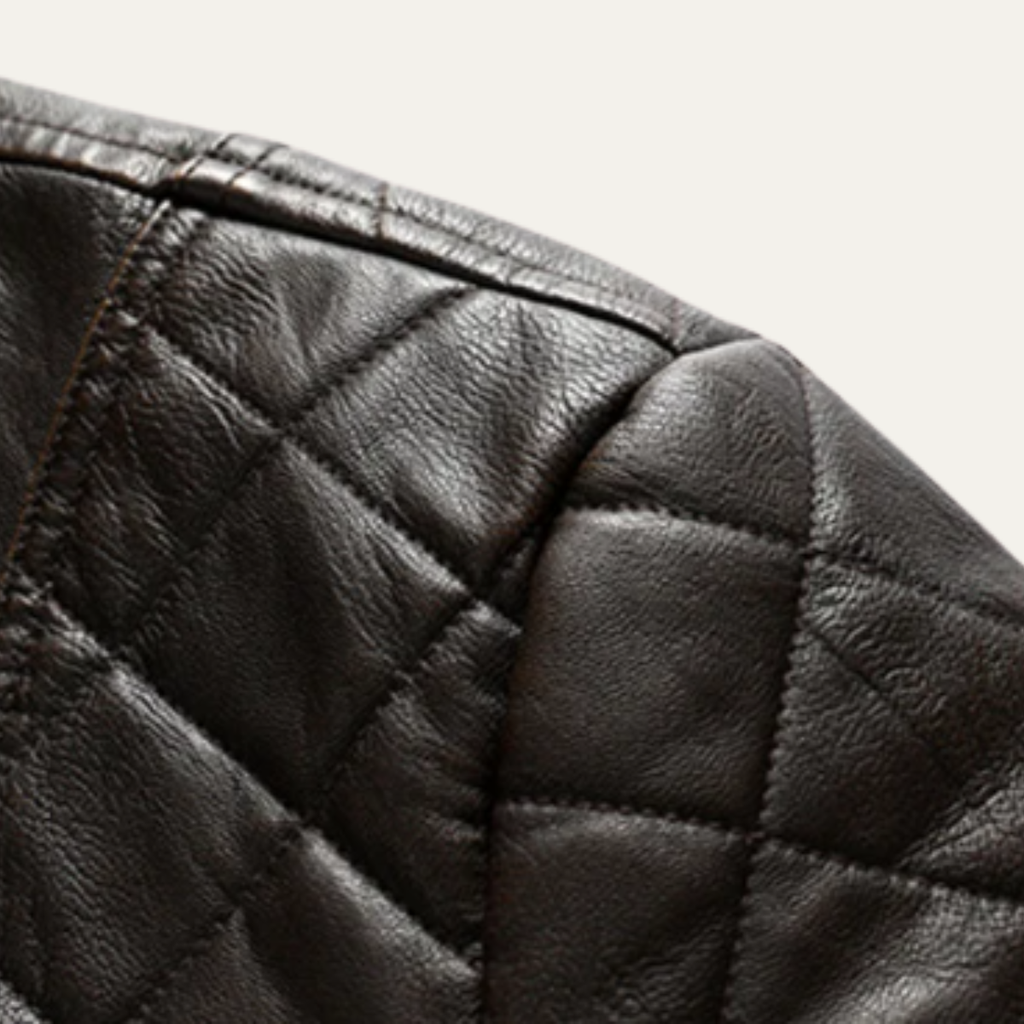 Merrick | Zip Up Leather Look Biker Jacket
