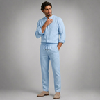 Gustav | Linen Blend Shirt and Trousers Two Piece Set