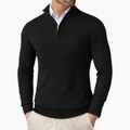 Men’s Quarter Zip Pullover Ribbed Hem Knit Top