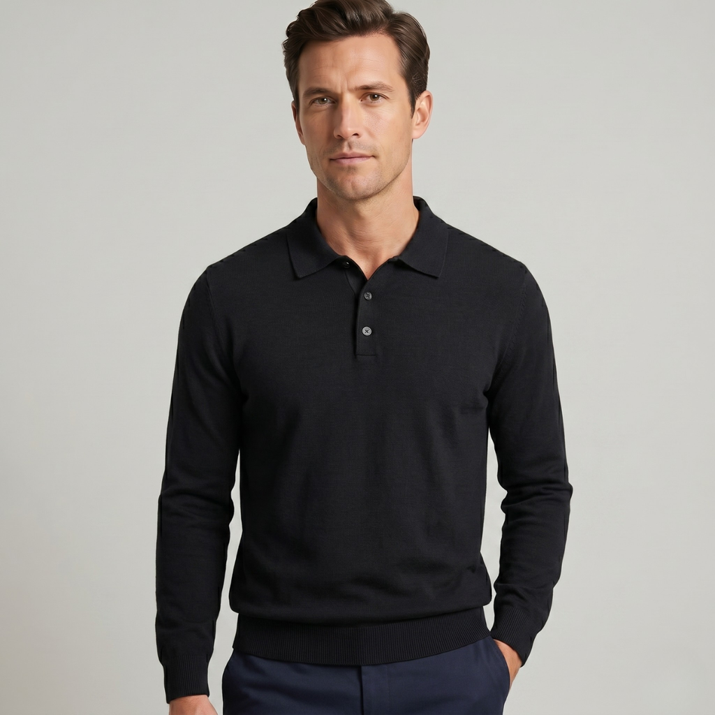 Milton | Merino Wool Knit Smart Casual Polo Jumper