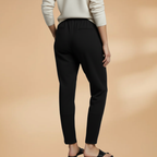 Women's Casual Pants with Elastic Waistband and Side Pockets