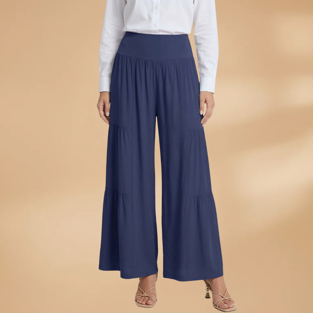 Women's Wide-Leg Trousers with High Waist and Flowy Fit