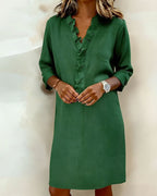 V-Neck Ruffled Dress