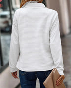 Women’s Ribbed Quarter Zip Sweater with Raised Collar