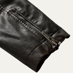 Merrick | Zip Up Leather Look Biker Jacket