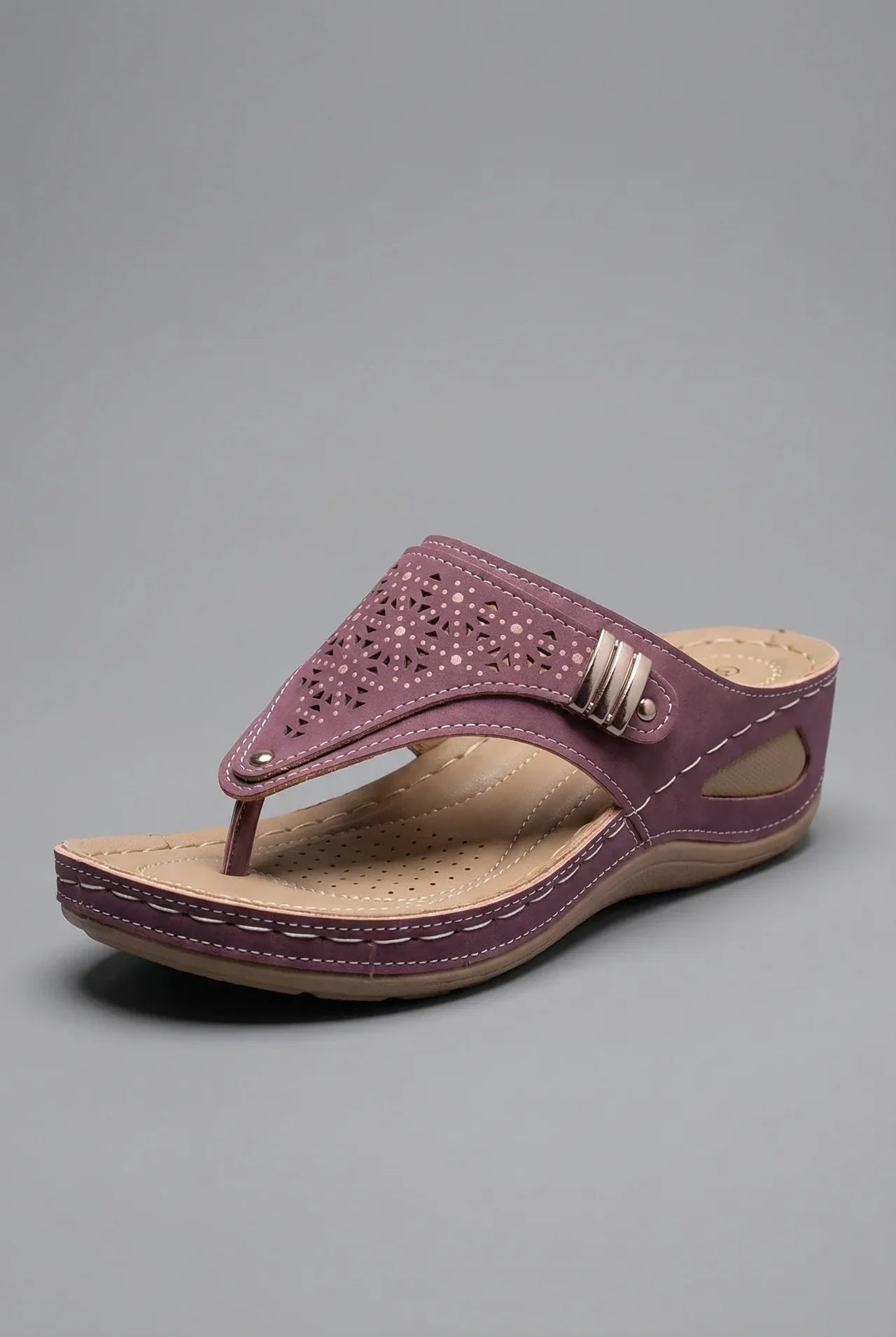 Wide Fit Walking Sandals Women Wedge Toe Post
