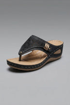 Wide Fit Walking Sandals Women Wedge Toe Post