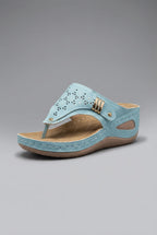 Wide Fit Walking Sandals Women Wedge Toe Post