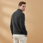 Men’s cardigan with shawl collar and button closure