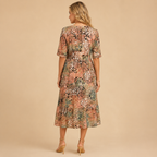 Women’s Printed V-Neck Summer Dress – Knee Length