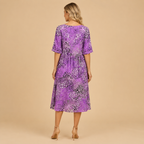 Women’s Printed V-Neck Summer Dress – Knee Length