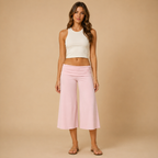 Women’s Fold-Over Wide Leg Capri Pants