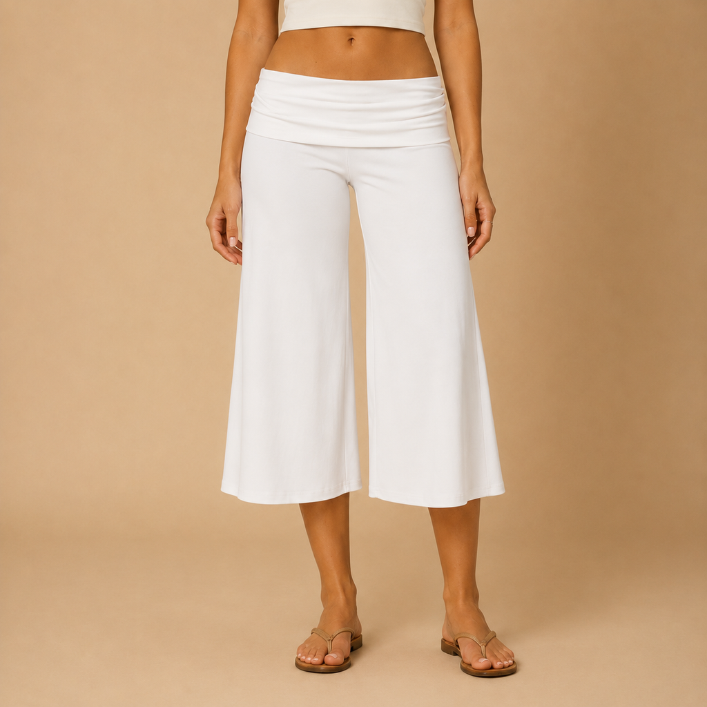 Women’s Fold-Over Wide Leg Capri Pants
