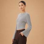 Women’s Striped Fitted Long Sleeve Top