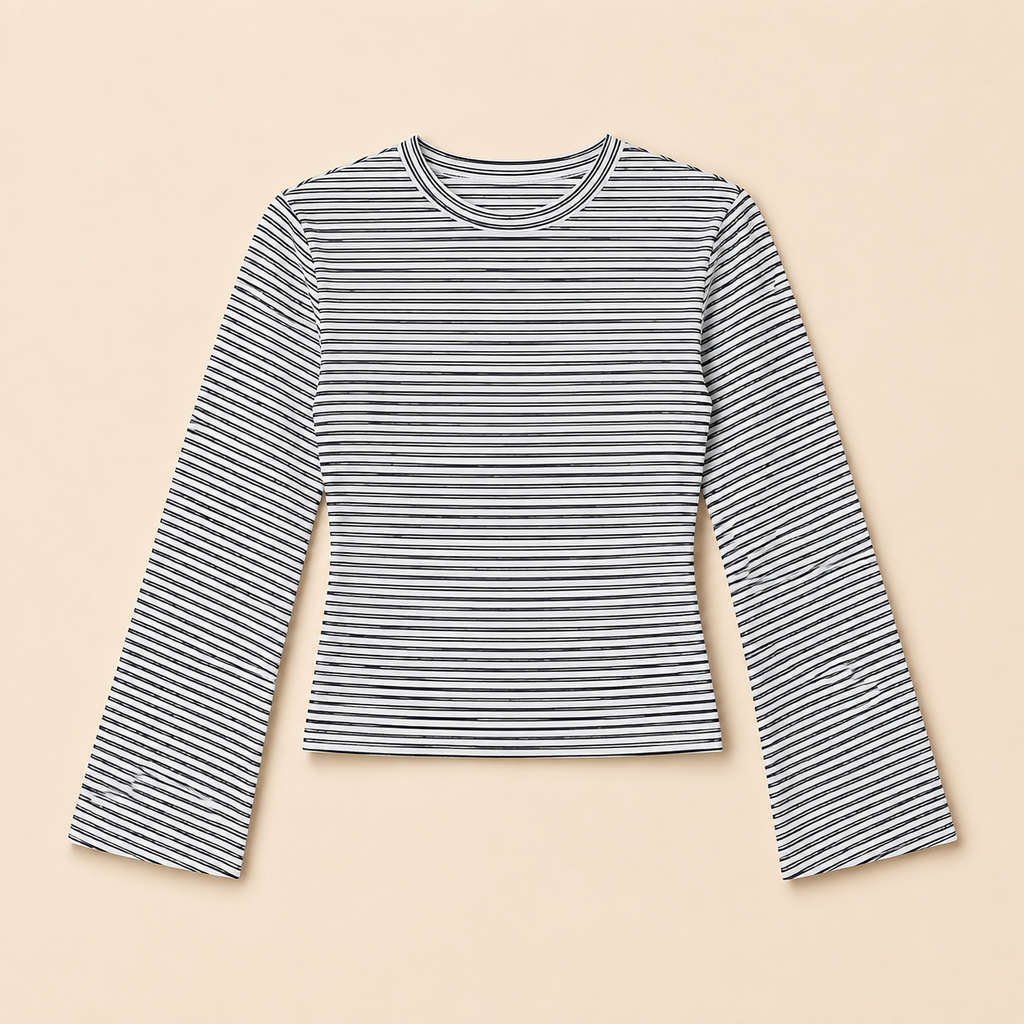Women’s Striped Fitted Long Sleeve Top