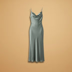 Elegant Satin Dress for Women with Adjustable Straps and a Figure-Hugging Fit