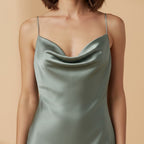 Elegant Satin Dress for Women with Adjustable Straps and a Figure-Hugging Fit