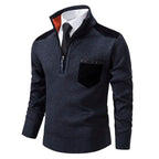Men’s Quarter Zip Cashmere Sweater with Chest Pocket