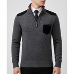 Men’s Quarter Zip Cashmere Sweater with Chest Pocket