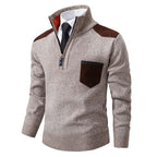 Men’s Quarter Zip Cashmere Sweater with Chest Pocket