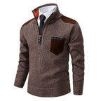 Men’s Quarter Zip Cashmere Sweater with Chest Pocket