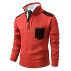 Men’s Quarter Zip Cashmere Sweater with Chest Pocket
