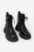 Women’s Lace-Up Ankle Boots Chunky Platform Sole Modern Design