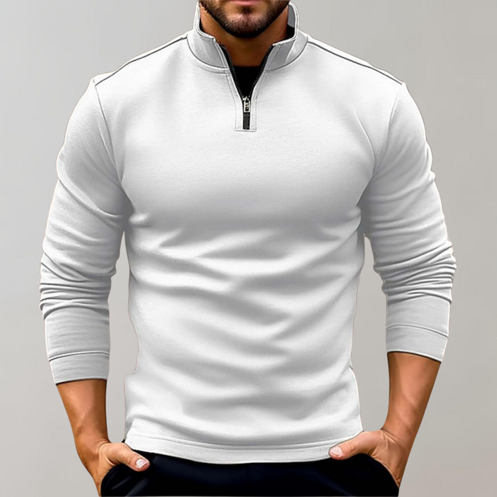 Men’s Quarter Zip Sweater with Stand Collar
